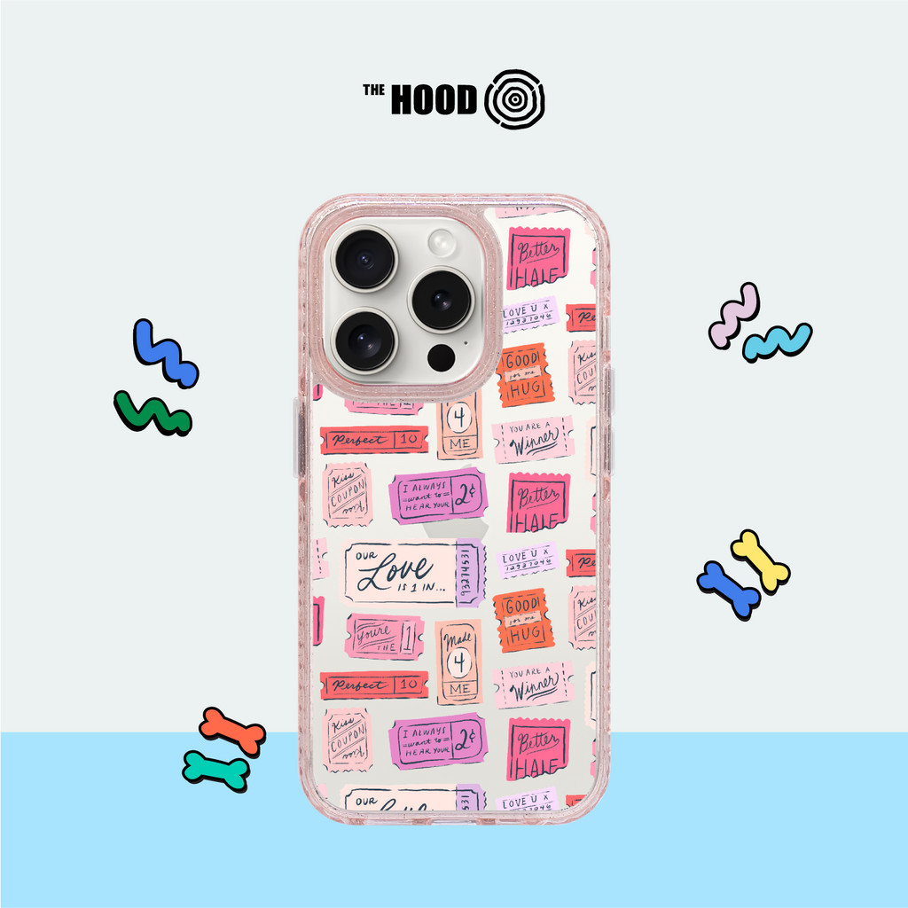 THE HOOD X Krissy Mast - Ticket To Love iPhone13/14/15 Pro/Pro Max Golden Case / Superior Mirror Case Magnetic Compatible
