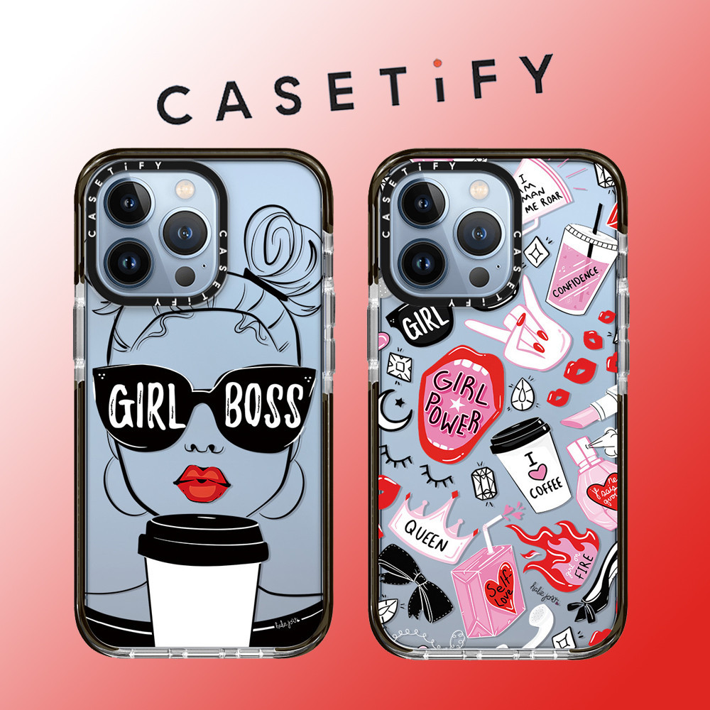 Casetify เคสโทรศัพท์มือถือแบบนิ่ม TPU ใส กันกระแทก ลายผู้หญิง กาแฟ สําหรับ iPhone 15 Pro Max 14 ProMax plus 13 12 12Pro 12PM 11 11PRO XR