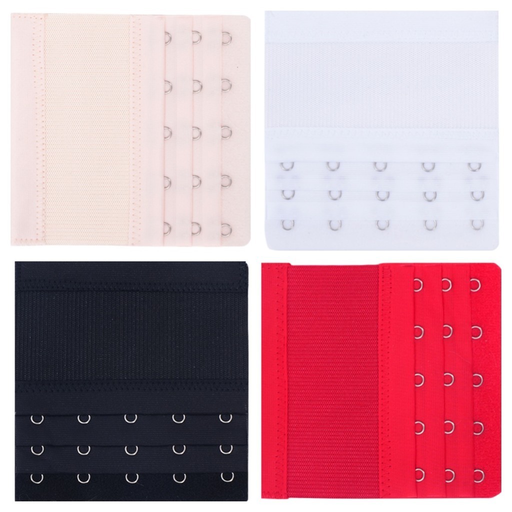 Women's Bra Extender ตะขอต่อเสื้อยางยืด 3 แถว 5 กระดุม ตะขอขยายสายรัดเสื้อชั้นใน