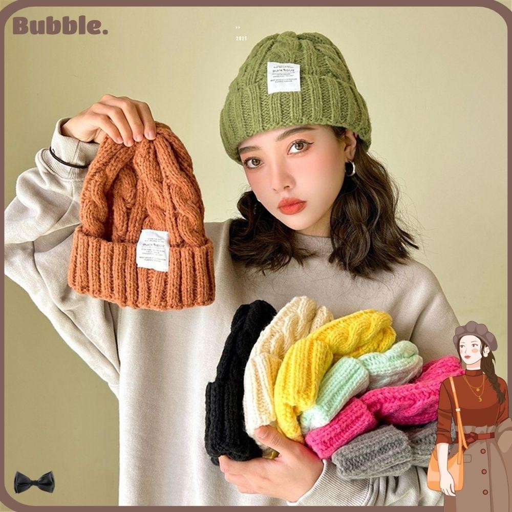 Bubble หมวกบีนนี่ถักไหมพรม แฟชั่น