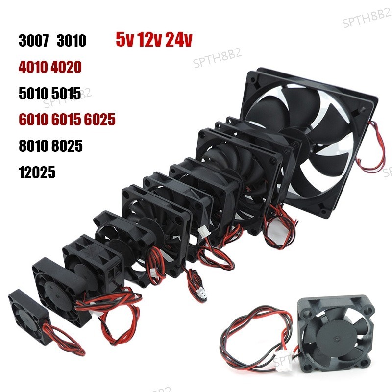 4010 12025 8010 30 มม.dc 5V 12V 24V พัดลมระบายความร ้ อน Brushless มอเตอร ์ Quiet 40 มม.50 มม.60 มม.70 มม.80 มม.90 มม.120 มม.สําหรับ 3D พิมพ ์ 2PIN TH8B2