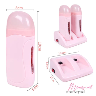 เครื่องอุ่นแว็กซ์แท่ง 2หัว สีชมพู สำหรับอุ่นแว๊กซ์กำจัดขนแบบแท่ง Strip wax (สีชมพู แท่งคู่ พร้อมฐาน)