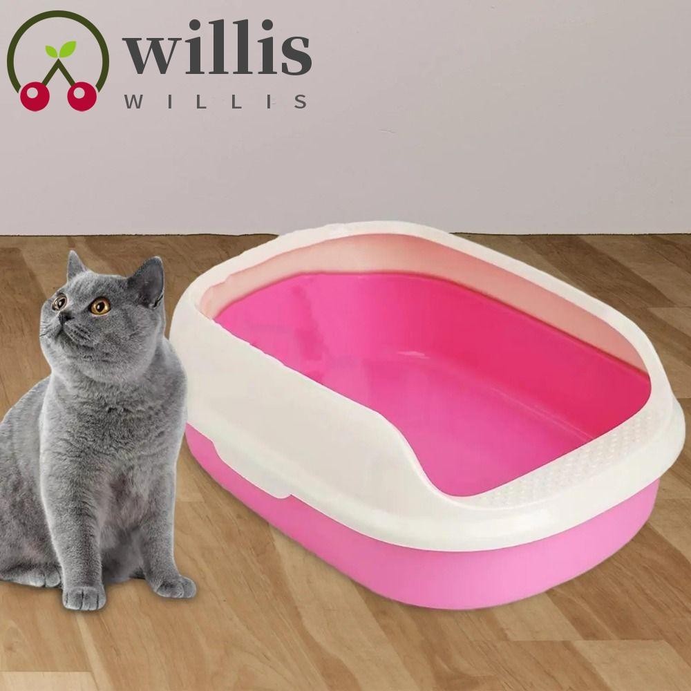 Willis ห้องน้ําสัตว์เลี้ยง พลาสติก ป้องกันการกระเด็น กระบะทรายแมว กระทะคิตตี้ ด้านสูง พร้อมที่ตัก ที่นอนแมว กระบะทรายแมว สําหรับสุนัข แมว