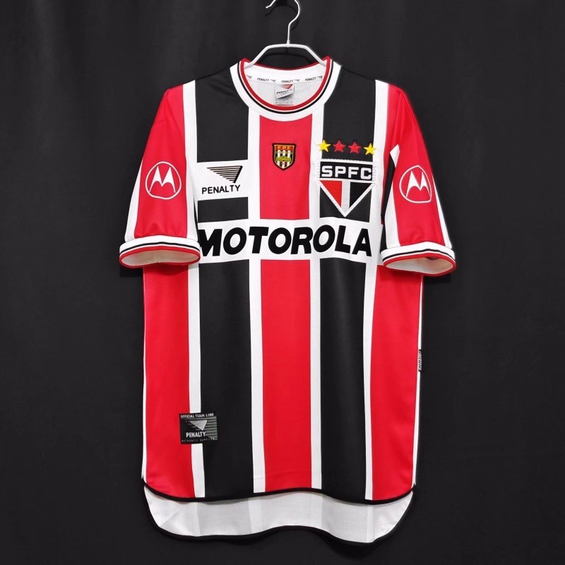 เสื้อกีฬาแขนสั้น ลายทีมชาติฟุตบอล Sϟo Paulo Away 2000 Season สไตล์วินเทจ ไซซ์ S-XXL
