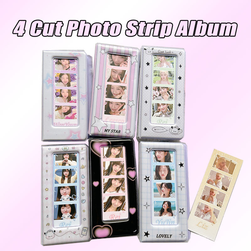 ขายร้อน 4Cut Photo Strip อัลบั้ม 6 นิ้ว Idol Photocard เก็บหนังสือ 4 กริด Photostrip เก็บอัลบั้มน่ารักเพื่อนของขวัญโรงเรียนชุดเครื่องเขียน