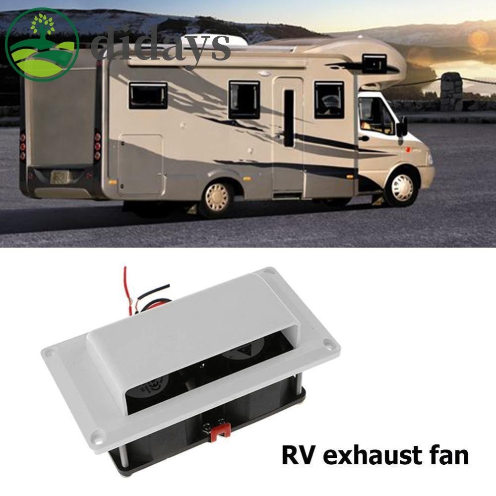 พัดลมระบายอากาศด้านข้าง 12V 25W RV สีดํา สีขาว สําหรับคาราวาน