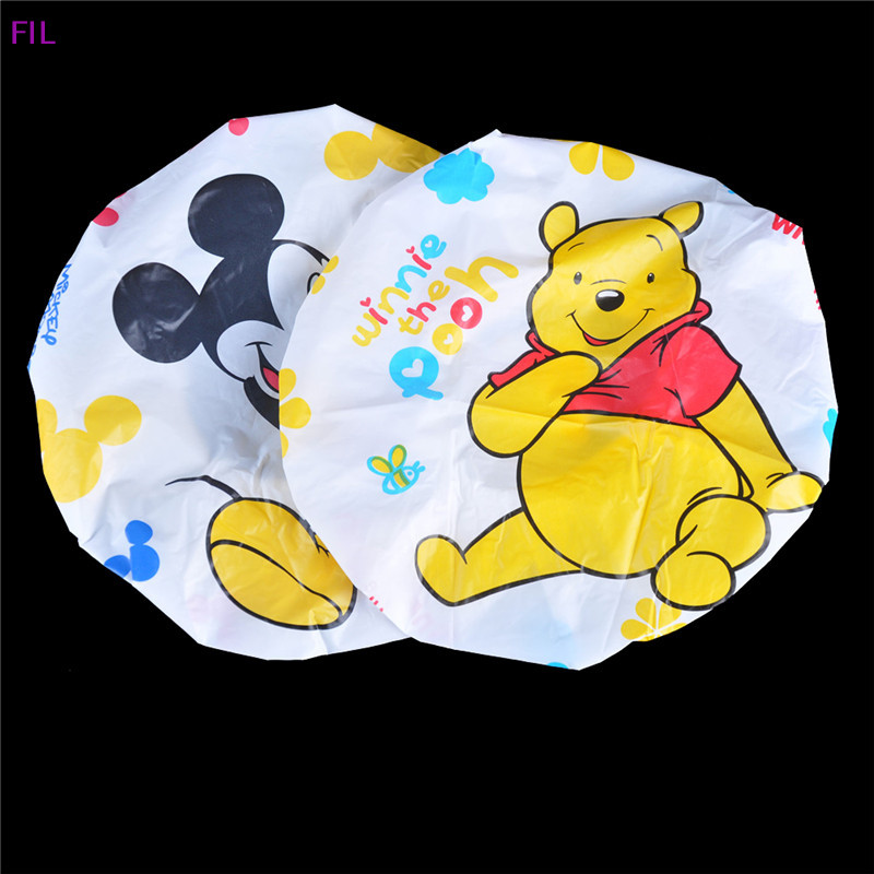 Fil หมวกอาบน้ํา กันน้ํา ลายการ์ตูน ผู้หญิง กันน้ํา ยืดหยุ่น ลูกไม้ หมวกอาบน้ํา OP