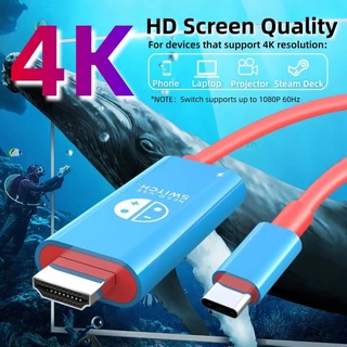 Switch Projection Cable อะแดปเตอร์ USB Type C เป็น HDMI สําหรับ Nintendo Switch 2 / 1/ OLED 100W PD พอร์ตชาร์จสําหรับแล็ปท็อปแท็บเล็ต MobilePhone SteamDeck