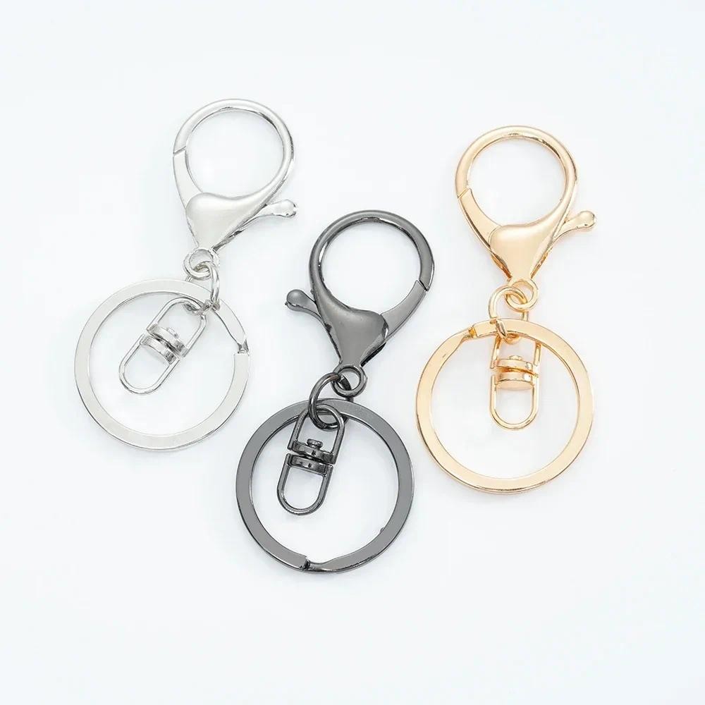 Lobster Clasps Lanyard Snap Hooks พร้อมแหวนกุญแจโลหะ Lobster Claw คลิปตะขอสําหรับพวงกุญแจเครื่องประดับ DIY หัตถกรรม