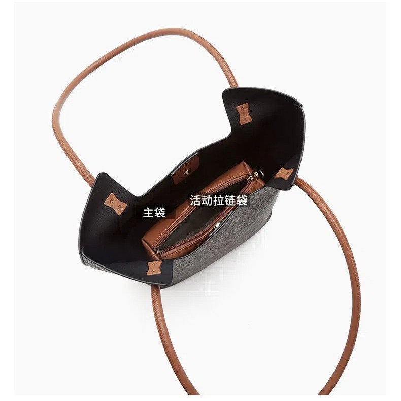 Tote Bag กระเป๋าสะพายความจุขนาดใหญ่กระเป๋าหญิง All-Match Bucket Bag Retro Commuter Bag