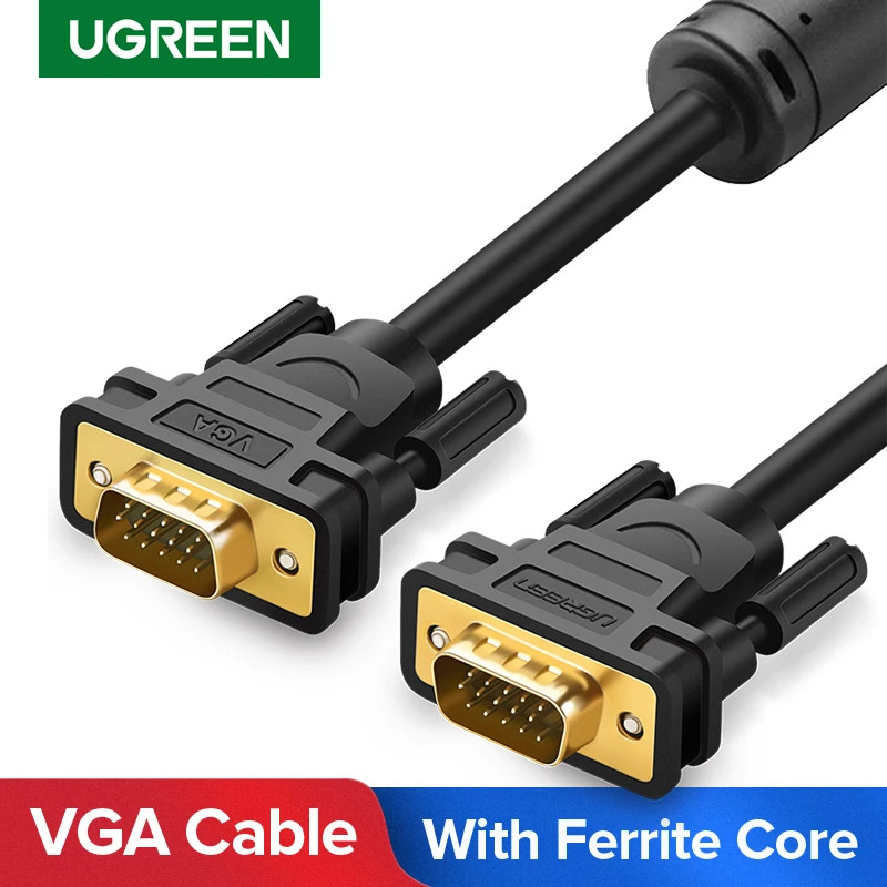 Ugreen สาย VGA สาย VGA ชายกับชาย 1080P 15 พินสําหรับจอคอมพิวเตอร์โปรเจคเตอร์สาย VGA