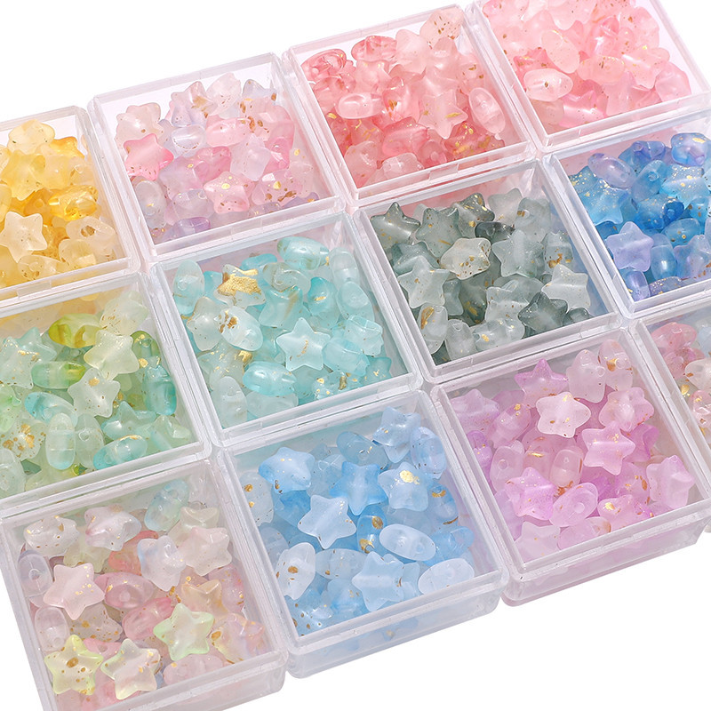 50ชิ้น[10x9มิลลิเมตร] ดาวห้าแฉกลูกปัดลูกปัดอะคริลิสําหรับเครื่องประดับ ทําเอง สร้อยข้อมือสร้อยคออุปกรณ์ทํา