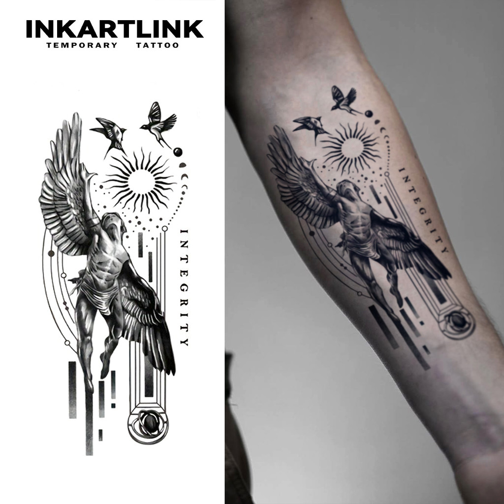 Inkartlink Winged Angels & Doves กันน้ํา 15 วัน, รอยสักเฮนน่าชั่วคราว, รอยสักปลอม, รอยสักวิเศษกึ่งถาวร
