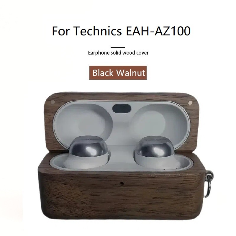 For Technics EAH-AZ100 Case,AZ100 Solid Wood Protective Case with Metal Buckle