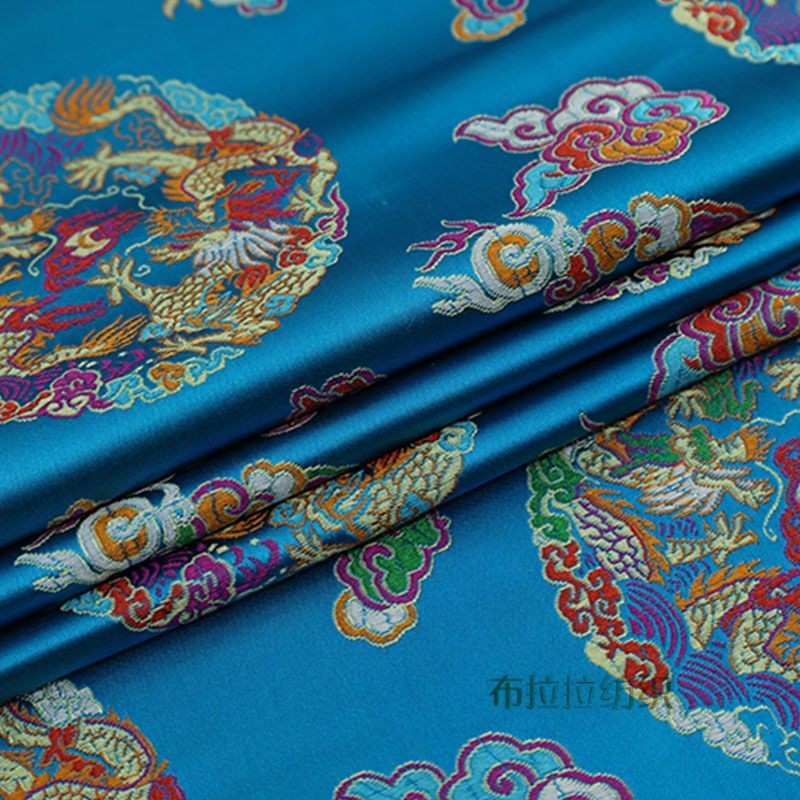 Red PLUM XMJ Erlong เล่นลูกปัด Cloud Brocade ผ้าหลากสีเมฆมงคล/ผ้าผ้าไหมโบรเคดหอมโบราณผ้าซาติน