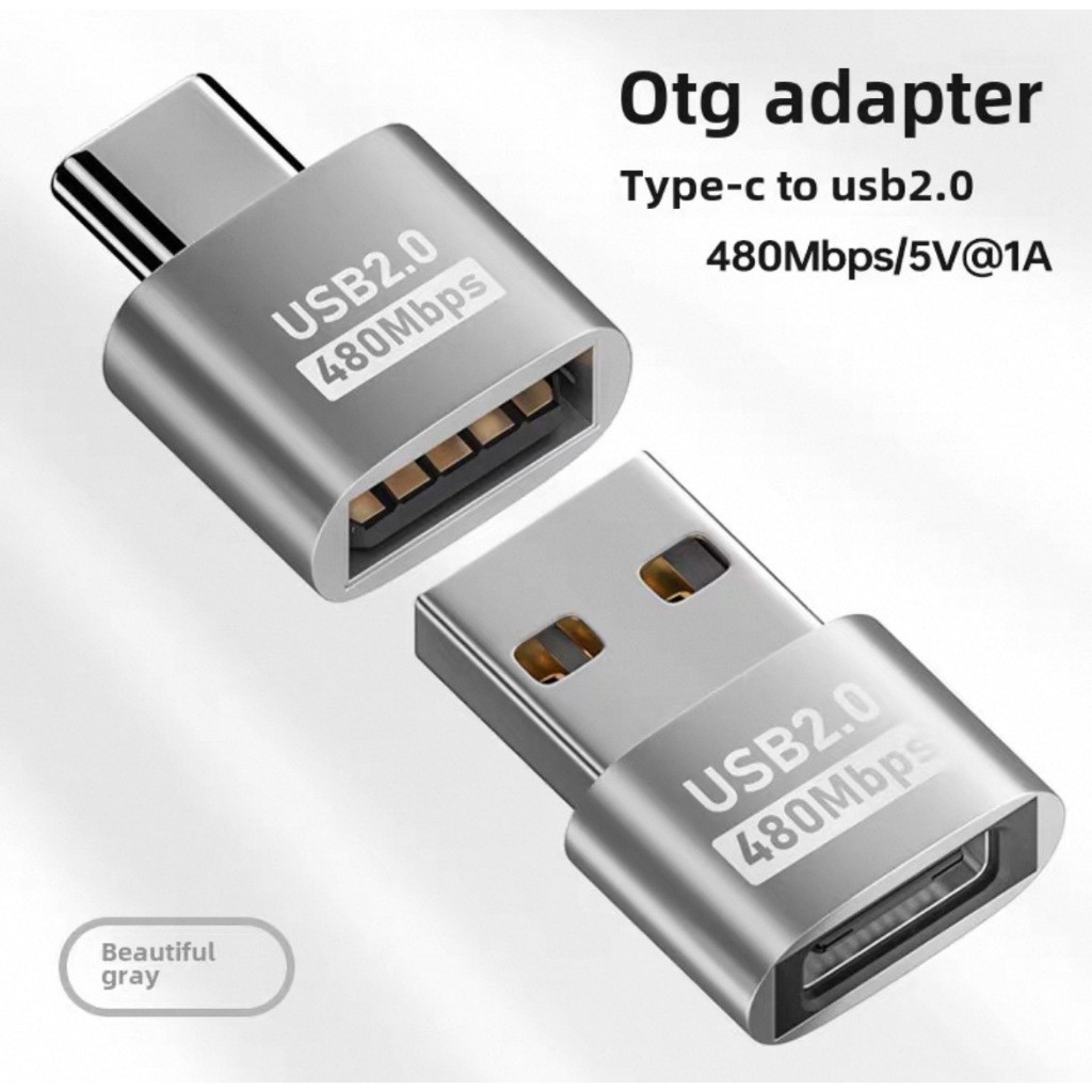 Adapter 1ชิ้น ตัวแปลง USB 2.0 480Mbps Type C-USB /USB-Type C ตัวแปลงสายชาร์จ โทรศัพท์ คอมพิวเตอร์