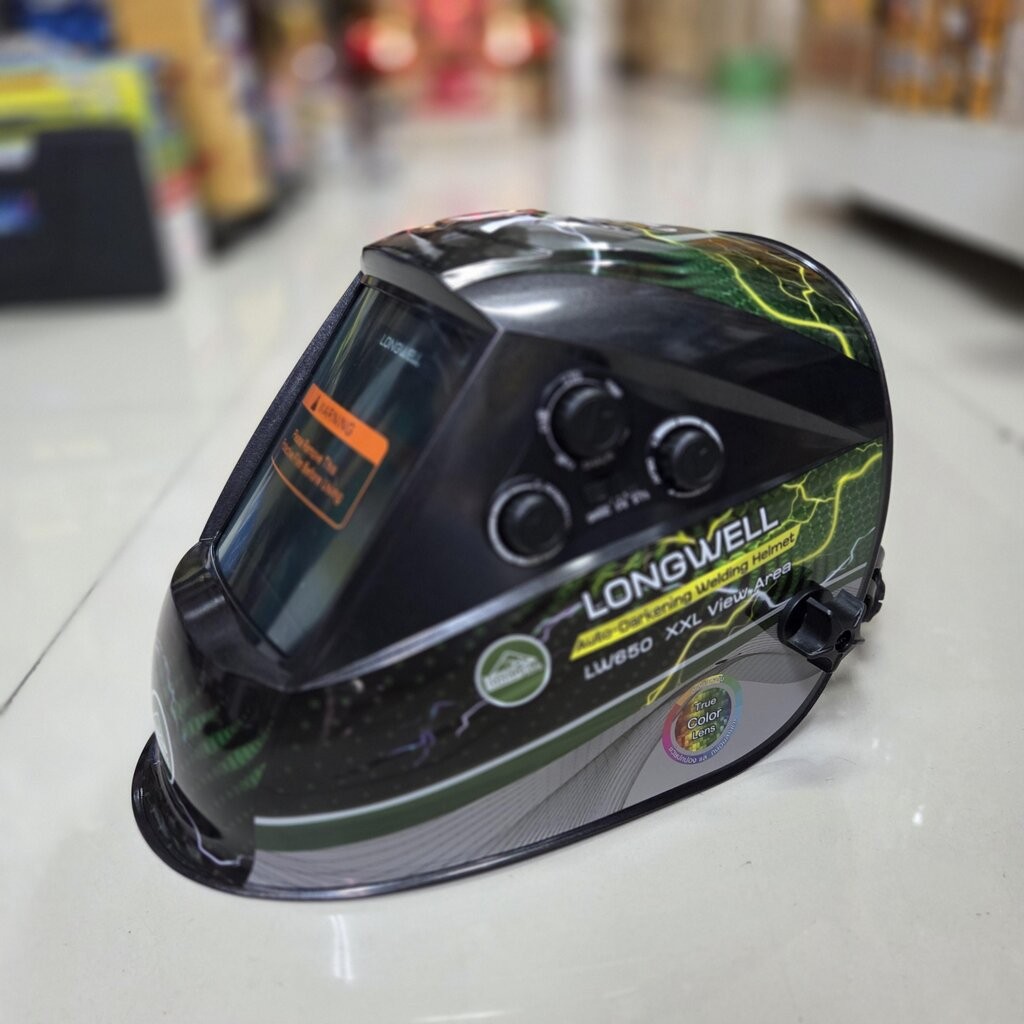 LONGWELL LW650 XXL หน้ากากเชื่อมปรับแสงอัติโนมัติ พร้อมถุง ช่วยป้องกัน และถนอมสายตา