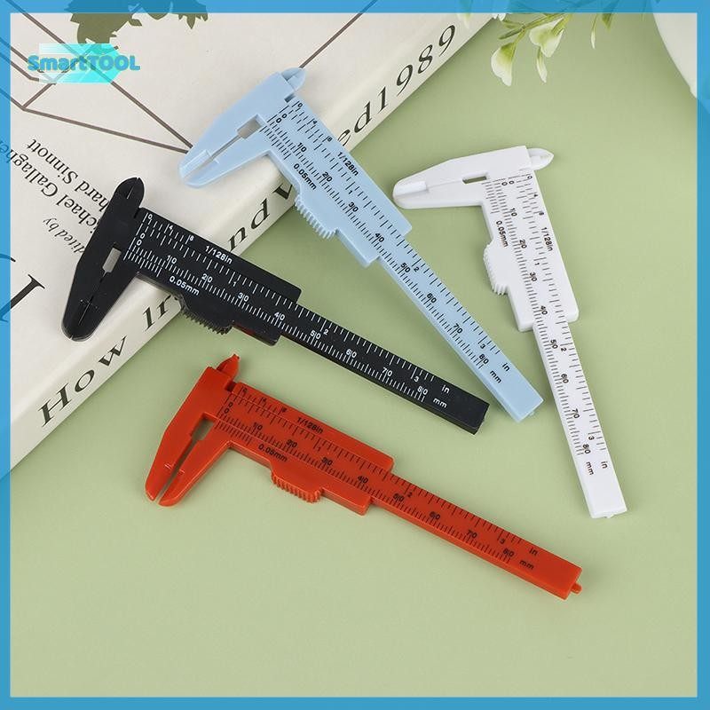 UTZN> 1 ชิ้นแบบพกพา Dual Scale 0-80 มม.คิ้วพลาสติกวัด Vernier Caliper ใหม่