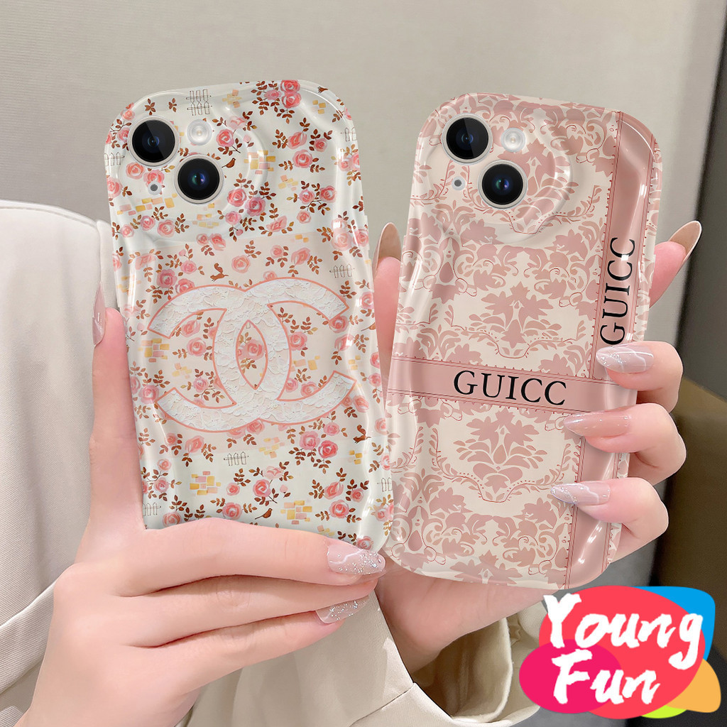 สําหรับ iphone ผลิตภัณฑ์หรูหรา แฟชั่น ลายดอกไม้สไตล์ริบบิ้น เคสโทรศัพท์มือถือ ขอบโค้ง 3D 6 6plus 6s 6splus 7 7plus 8 8plus x xr xs 11 12 13 pro max plus promaxเคสโทรศัพท์มือถือ ลายคลื่น 3D
