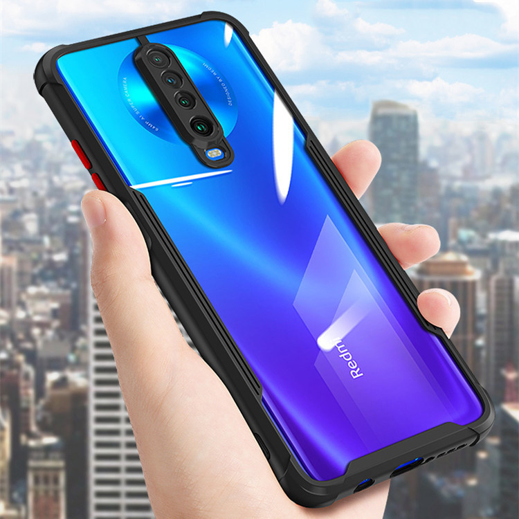 สําหรับ Xiaomi Redmi K30 5G แข่งรถ บาง โปร่งใส อะคริลิค เคสด้านหลัง พร้อมมุมเสริม นิ่ม TPU กันชน กรอบ