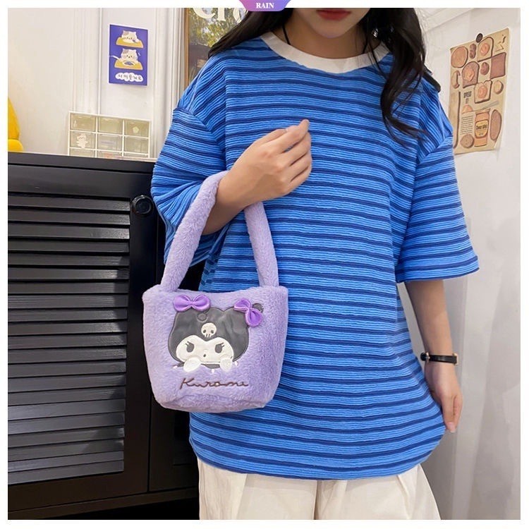 (พร้อมส่ง)J10145กระเป๋าถือ กระเป๋าสะพายไหล่ ลายการ์ตูน Sanrio Cinnamon Kuromi Lotso น่ารัก ความจุขนาดใหญ่