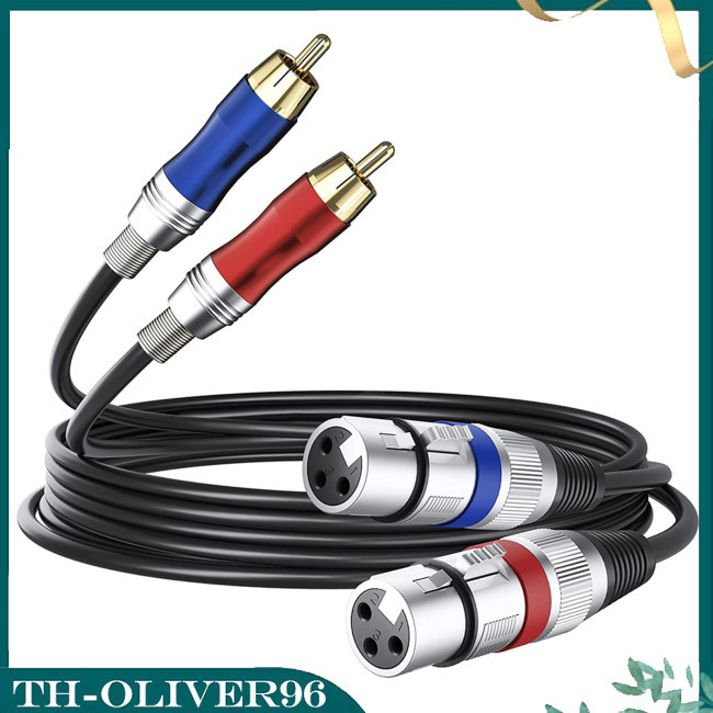 Li Dual Xlr 3-pin Female To Dual Rca Male Audio Cable Dual Xlr To Dual Rca ปลั๊กแพทช์สายไฟเชื่อมต่อสายไฟ
