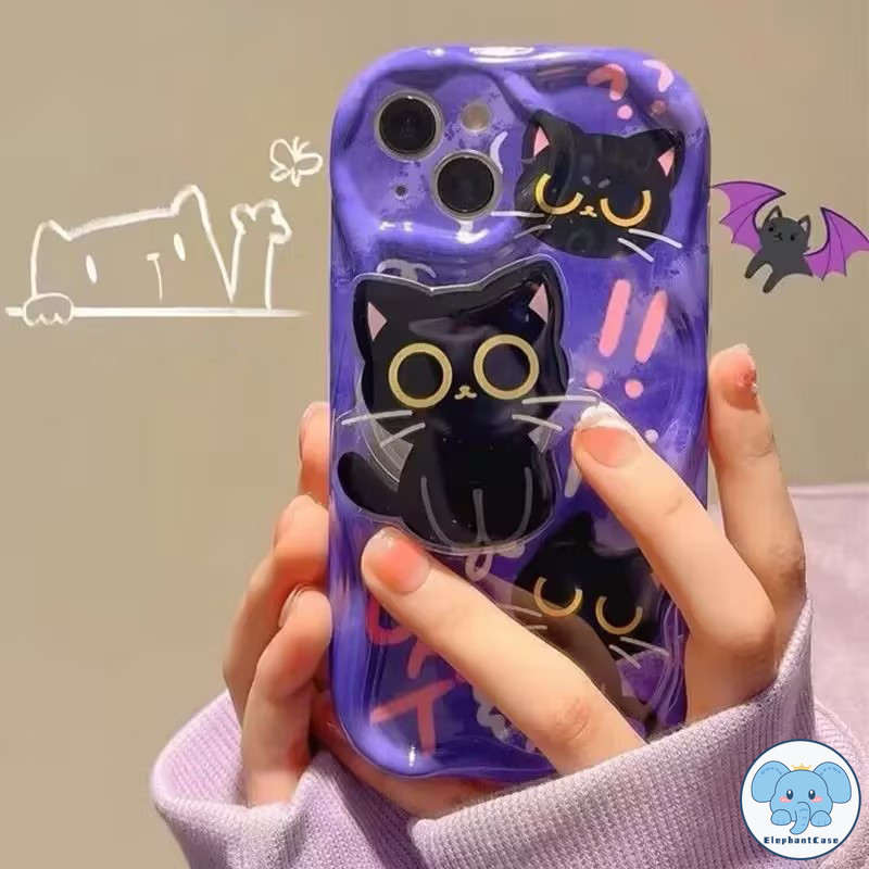 สุนัขน่ารักรักจดหมายแมวสีดำขนาดเล็กกรณีโทรศัพท์ iPhone 7Plus 15 12 13 14 11 Pro Max 8Plus XR X XS Max 15 14 7 8 Plus SE
