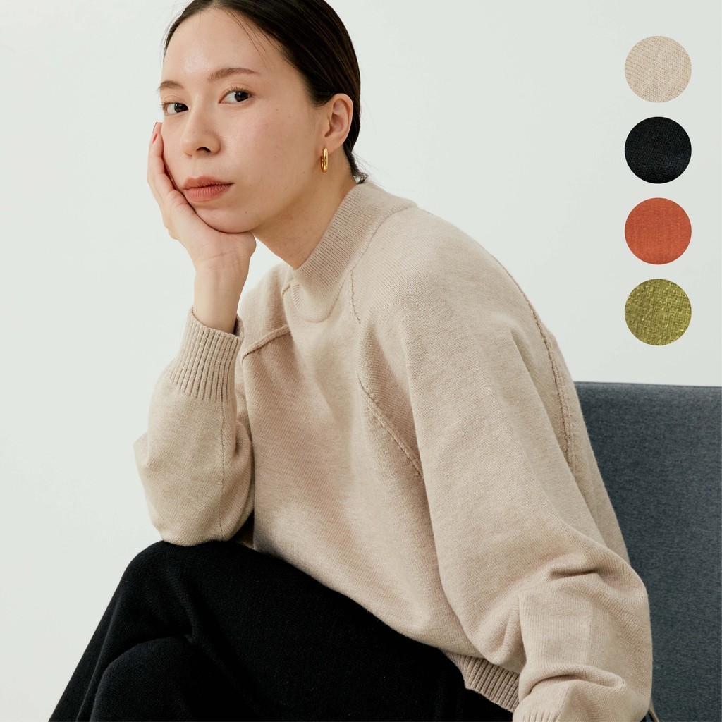 knitCircle - JUNO (4 สี) knitCircle x Junejune เสื้อไหมพรม แขนยาว คอกลม ลายทอเรียบ ดีเทลเดินเส้นตะเข็บวงแขน ผ่าข้างลำตัว