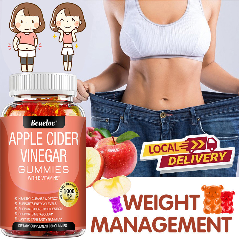 Bcuelov Apple Cider Vinegar Gummies - สําหรับ Gut คลีนซิ่ง, การทําความสะอาดภูมิคุ้มกันและการย่อยอาหา