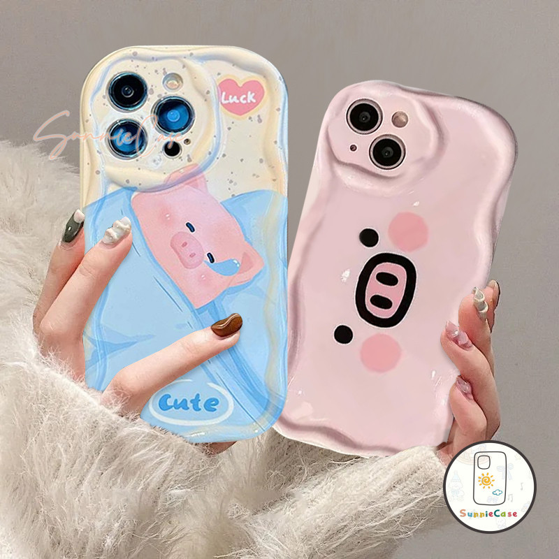 น่ารักหลับเพลินลูกหมูดูเดิลคู่รัก เข้ากันได้ แถบคลื่น iPhone 7Plus 11 15 13 14 12 Pro Max XR 14 7 15 8 Plus XS Max X SE