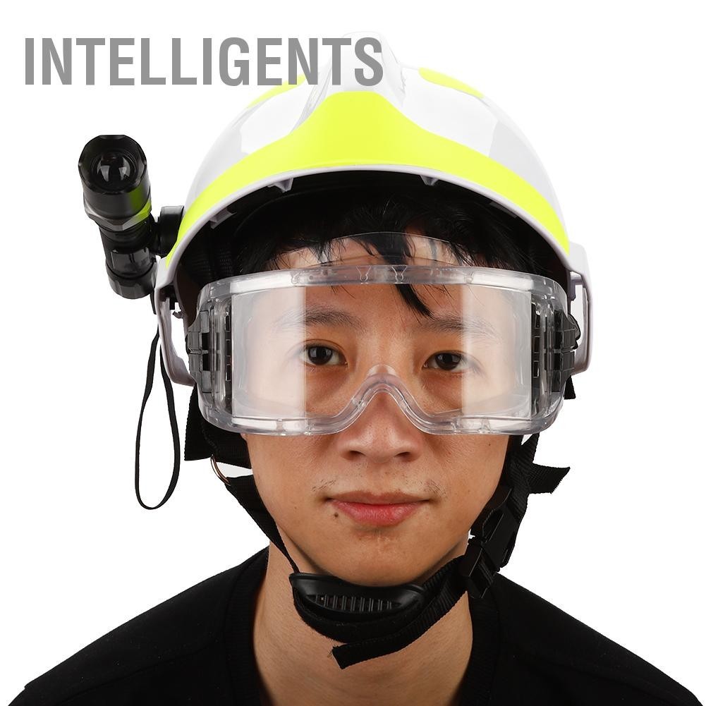 IntelligentS หมวกกันน็อคกู้ภัยฉุกเฉินป้องกันการกระแทกนักผจญเพลิงป้องกันหมวกแข็งพร้อมไฟหน้าและแว่นตา