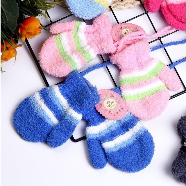 B420 ถุงมือเด็ก ถุงมือกันหนาวเด็ก ผ้านุ่ม ขนตุ๊กตา (ถุง/นิ้ว) - รูปที่ 6