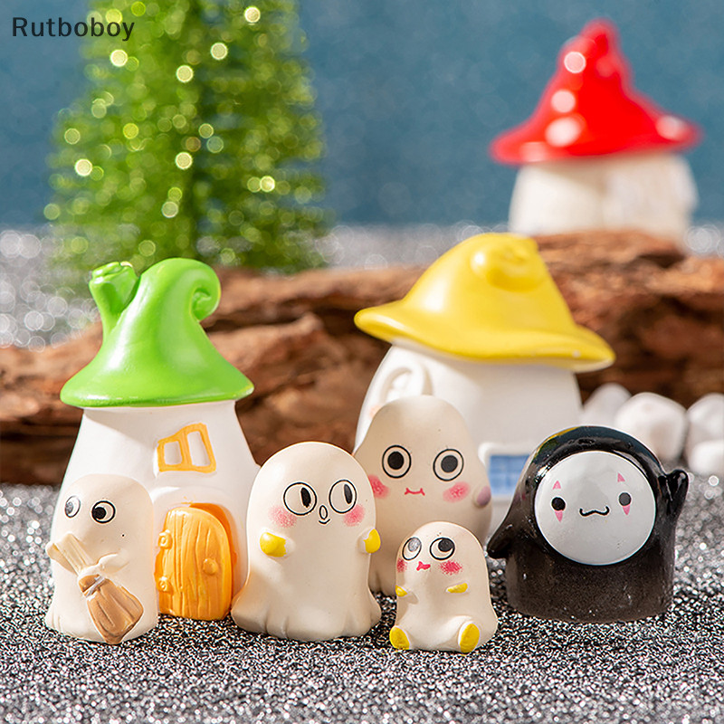 [Rut] ตุ๊กตาฟิกเกอร์ การ์ตูนผีไร้หน้า ขนาดเล็ก สําหรับตกแต่งบ้าน ออฟฟิศ โต๊ะทํางาน ฮาโลวีน