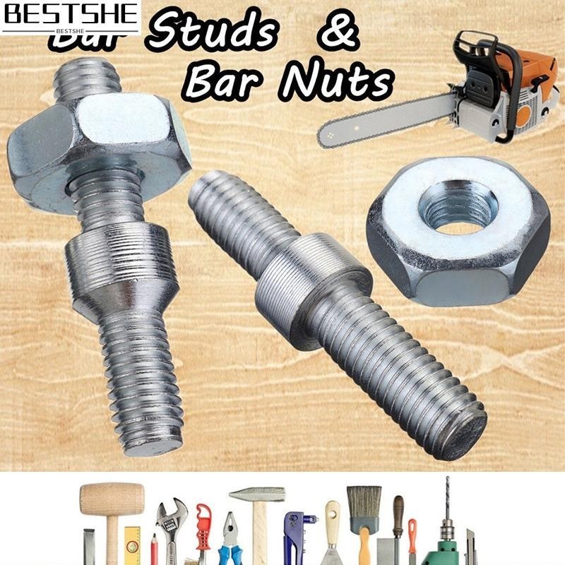 {bestshe}Studs &amp;Bar Nuts For Stihl Chainsaw 024 026 MS260 028 031 032 Bar Nuts Studs &amp;Bar