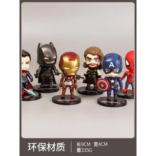 สถานที่ท้องถิ่น 6 ชิ้น/เซ็ต Marvel The Avengers Spider Man Iron Man Superman Batman อะนิเมะรูป COD สต็อกรูปตุ๊กตาของเล่นสําหรับของขวัญเด็กคอลเลกชันเครื่องประดับรถบ้านเค้กตกแต่ง