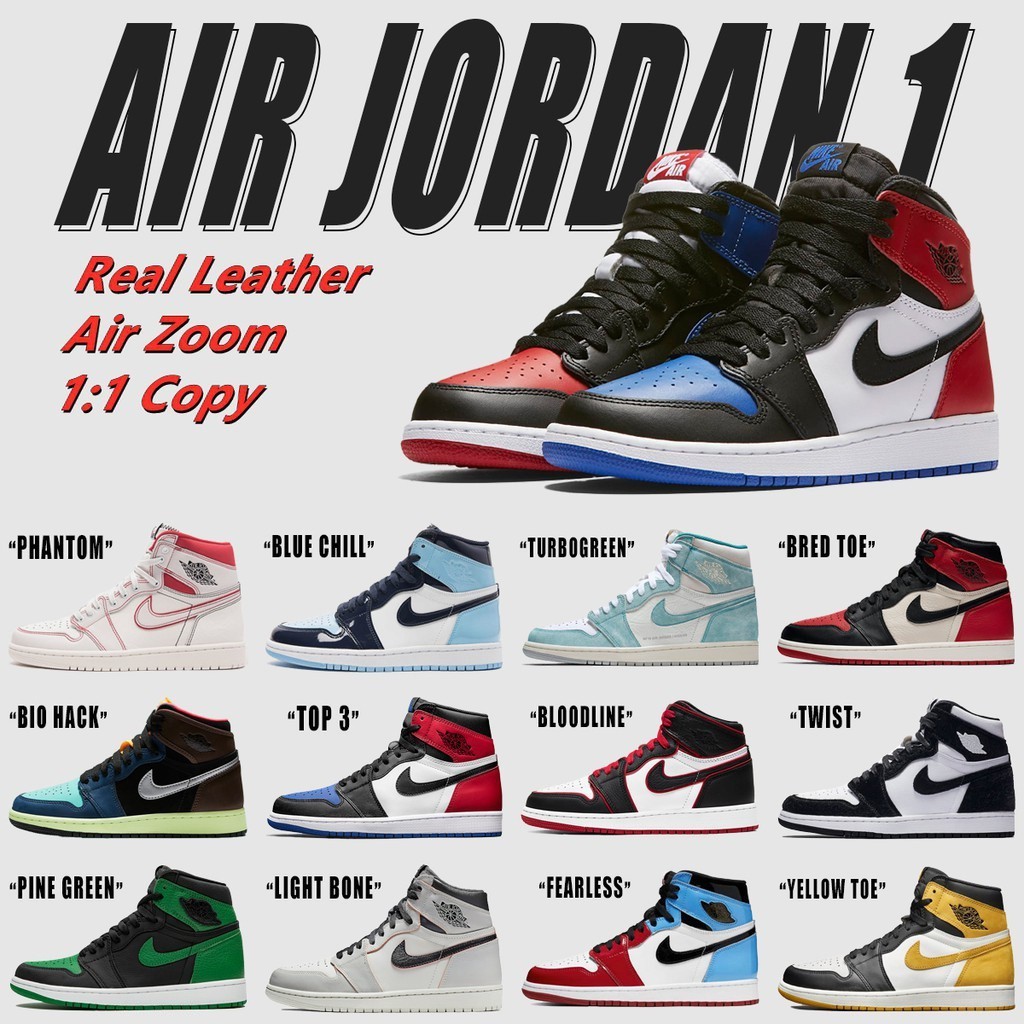 Nike Air Jordan 1 High OG Basketball Shoes Men Women Shoes AJ1 Shoe  ROTY BLUE CHILL TURBO GREEN BRED TOE BIO HACK TOP 3