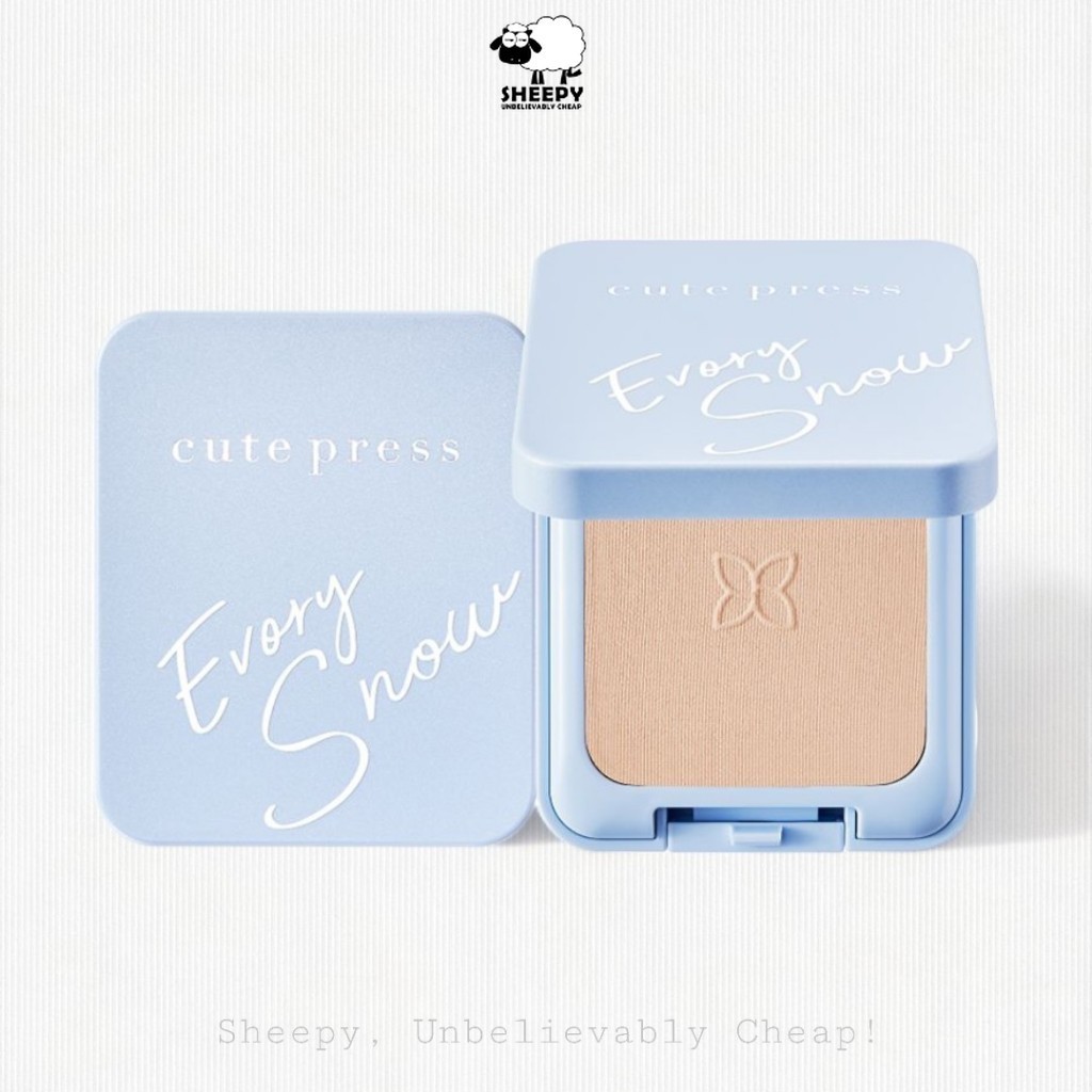 Cute Press แป้งพัฟ อิเวอรี่ สโนว์ ตลับจริง Evory Snow Whitening & Oil Control Foundation Powder SPF30 PA++