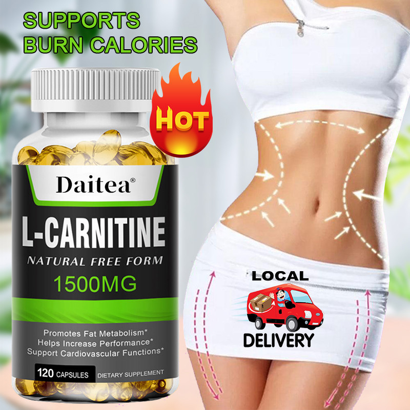 อาหารเสริม Daitea L-Carnitine, เครื่องเผาผลาญไขมัน, เร่งการเผาผลาญ, 1500 มก., 120 แคปซูล