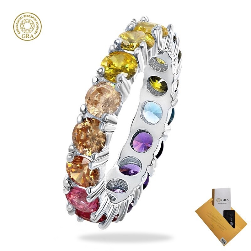 ( พร ้ อมใบรับรอง Gra ) แหวนแฟชั ่ นผู ้ หญิง Moissanite