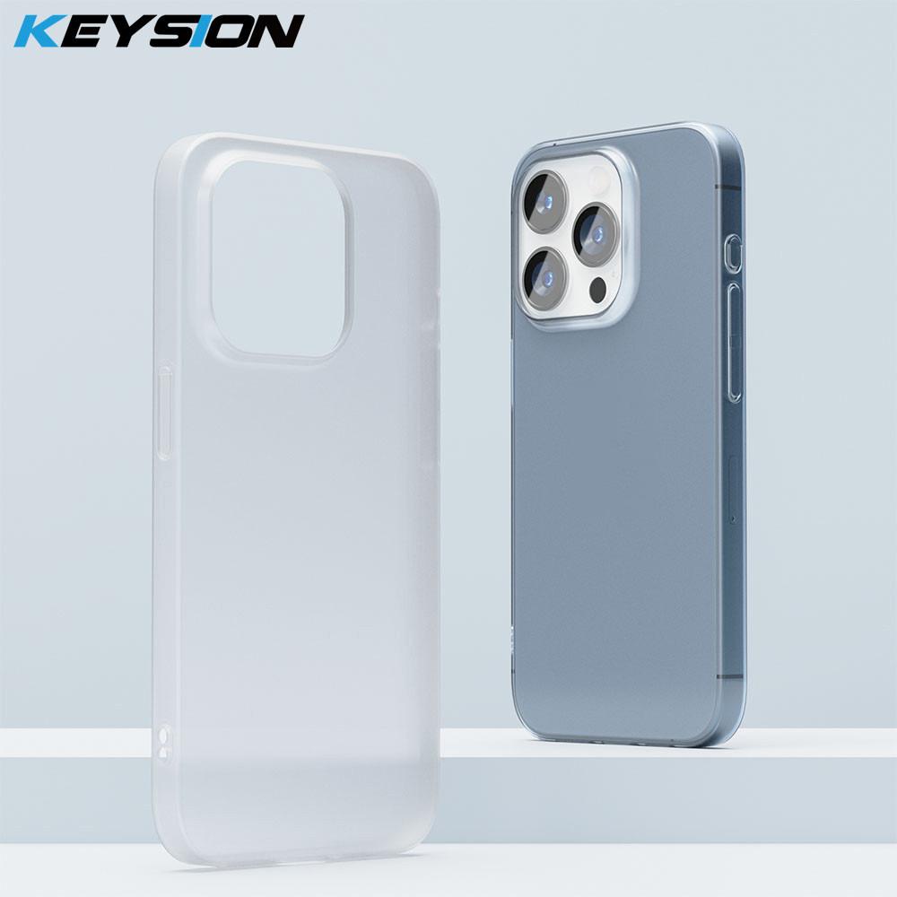 Keysion เคสโทรศัพท์มือถือ PC แข็ง แบบใส ผิวด้าน บางพิเศษ ปิดด้านหลัง สําหรับ iPhone 15 Pro Max 15Plus 15 14 Pro Max