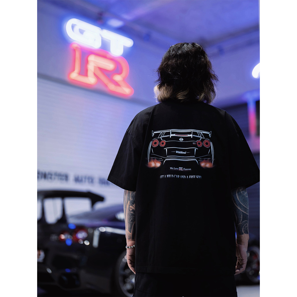 เสื้อยืด ผ้าฝ้ายแท้ พิมพ์ลายภาพประกอบ GTR R35 Totem jdm แฟชั่นสตรีท สไตล์ใหม่