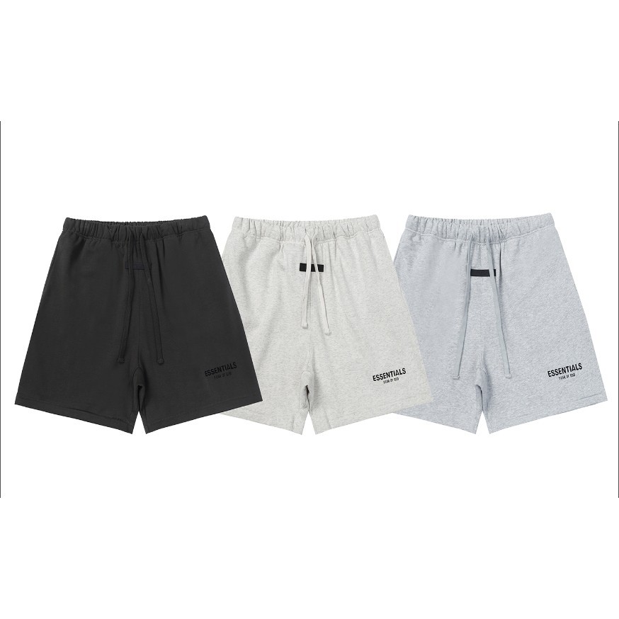 Fear OF GOD FOG กางเกงขาสั้นลําลอง ทรงหลวม พิมพ์ลายตัวอักษร Flocking 5/4 แนวสตรีท เหมาะกับฤดูร้อน สําหรับผู้ชาย และผู้หญิง ราคา ถูกที่สุด ดีลบีเคเค