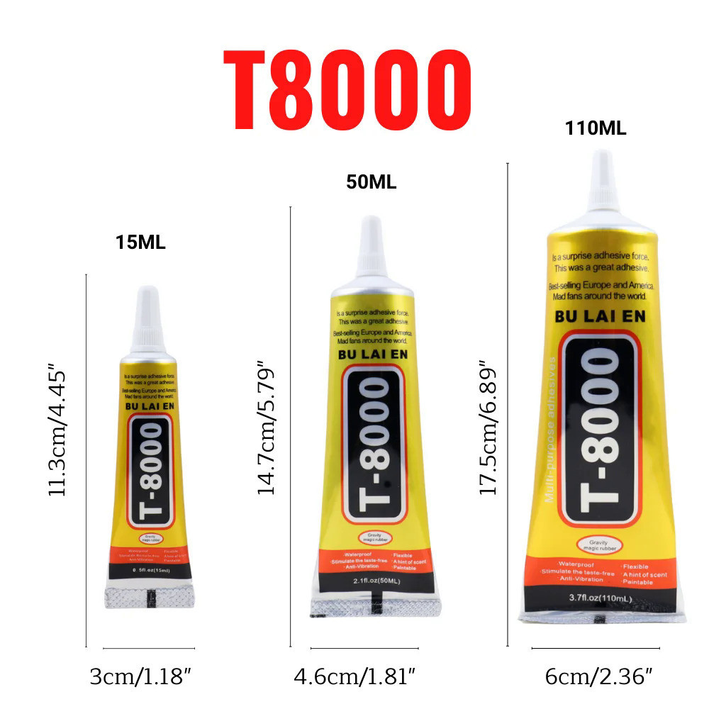 กาวใส 15 มล. 50 มล. 110 มล. Bulaien T8000 สําหรับซ่อมแซมโทรศัพท์