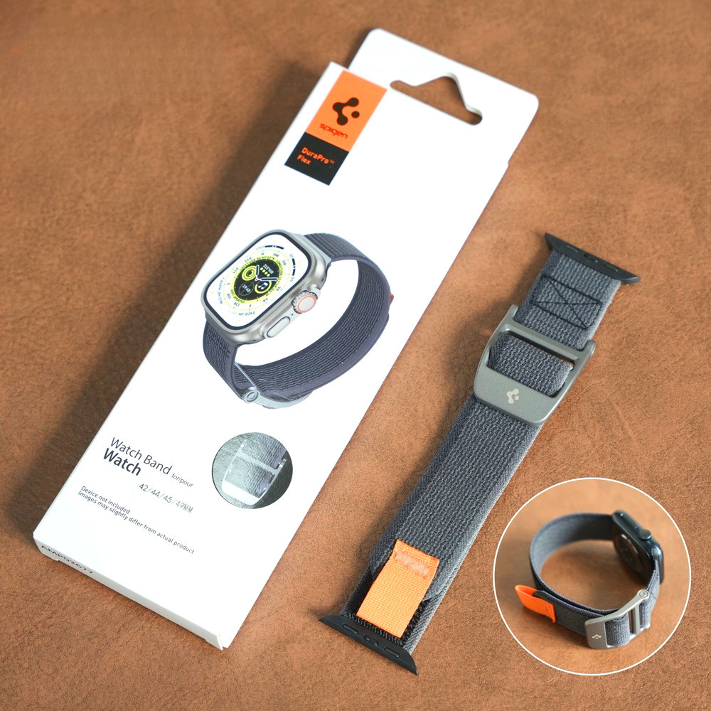 S-P-I-G-E-N สายนาฬิกาข้อมือไนล่อน ระบายอากาศ ปรับได้ สําหรับ iWatch Ultra2 1 49 มม. 45 มม. 44 มม. 41 มม. 40 มม. iWatch series 8 7 6 5 4 SE2