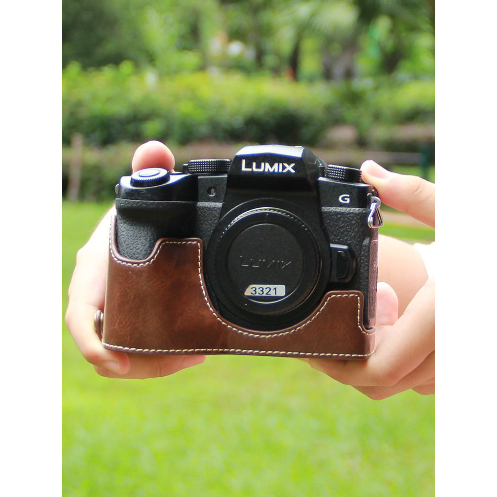 เคสกระเป๋าใส่กล้อง แบบหนัง ไม่มีกระจก สําหรับ Panasonic G95D G85 GX9 G9 GX85 G100 Base LX100m2 GH6 S5 2nd Generation LX10 Half Set GF10 GH5m2 GF9