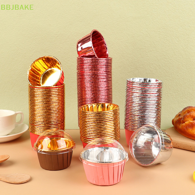 [FSBA] ถ้วยกระดาษ พร้อมฝาปิด สําหรับใส่คัพเค้ก มัฟฟิน เบเกอรี่ 10 ชิ้น ต่อชุด KCB