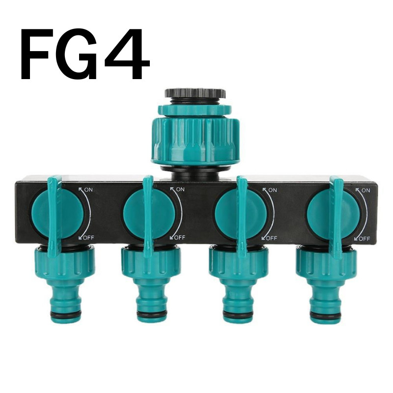 FG4 ข้อต่อก๊อกน้ำ หัวต่อก๊อกน้ำ 4ทาง พร้อมวาล์ว เปิด-ปิด แบบเกลียวใน พร้อมส่ง
