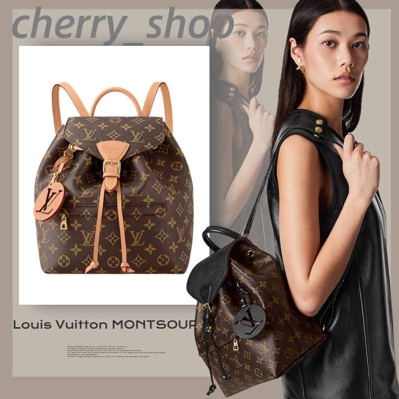 ของใหม่แท้100%/หลุยส์วิตตอง Louis Vuitton MONTSOURIS Backpackสุภาพสตรี/กระเป๋าเป้สะพายหลัง/ผ้าใบ