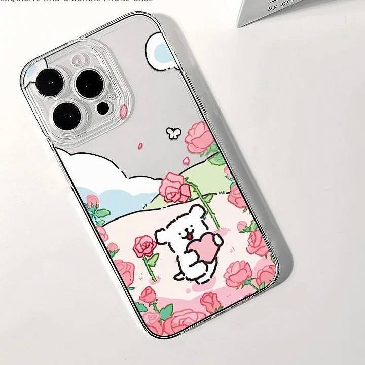 Ins Rose Garden Line Puppy Apple 15/14 Phone Case Iphone13/12/11 Soft Case Xs/Xr78p 8Fim