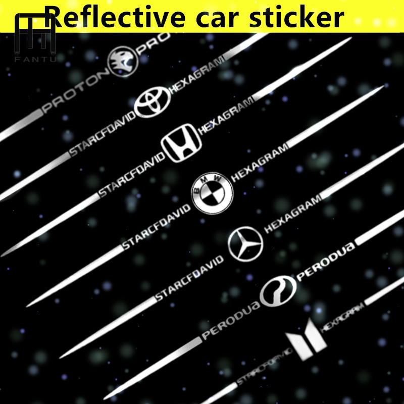 Ftu 【ทุกรุ่นรถยนต์】สติกเกอร์สะท้อนแสง ลายโลโก้รถยนต์ สําหรับ Toyota Honda Mitsubishi Nissan Ford Suzuki Hyundai